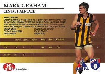 1995 Select AFL #241 Mark Graham Back